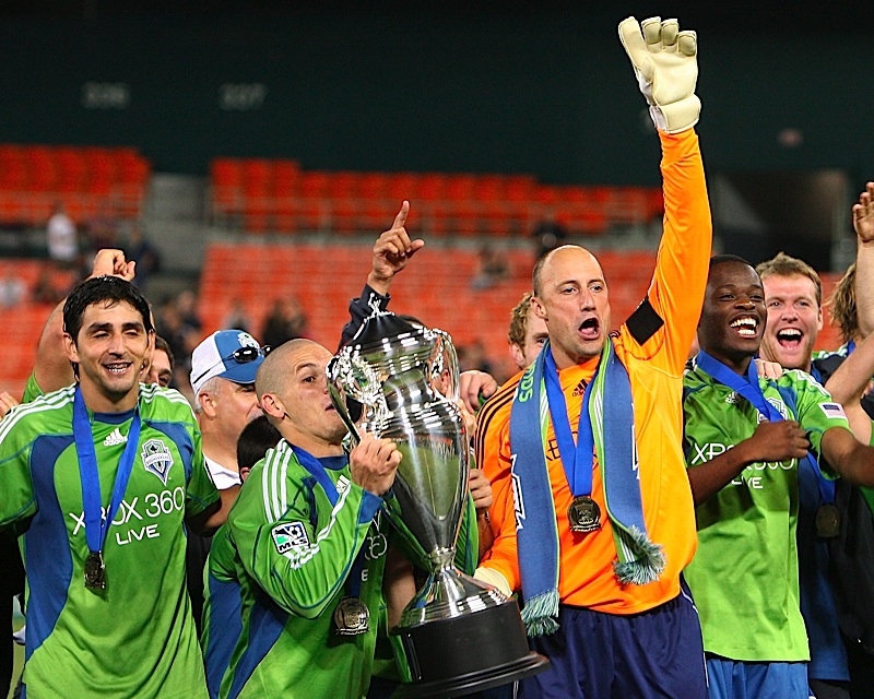 Seattle Sounders cup celebration imagery
