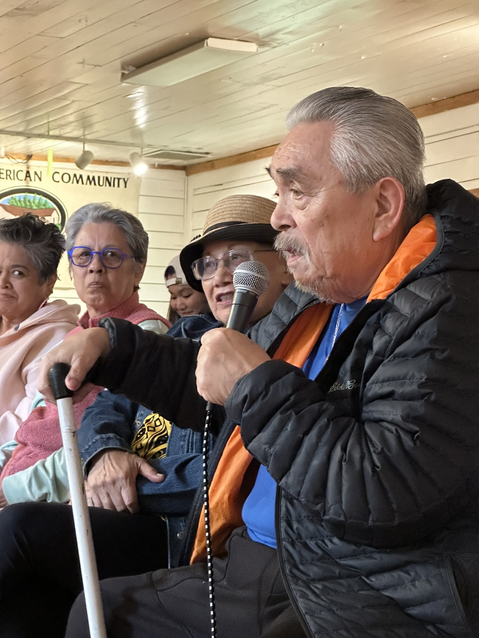 Community members gathering for intergenerational storytelling and maker programming.