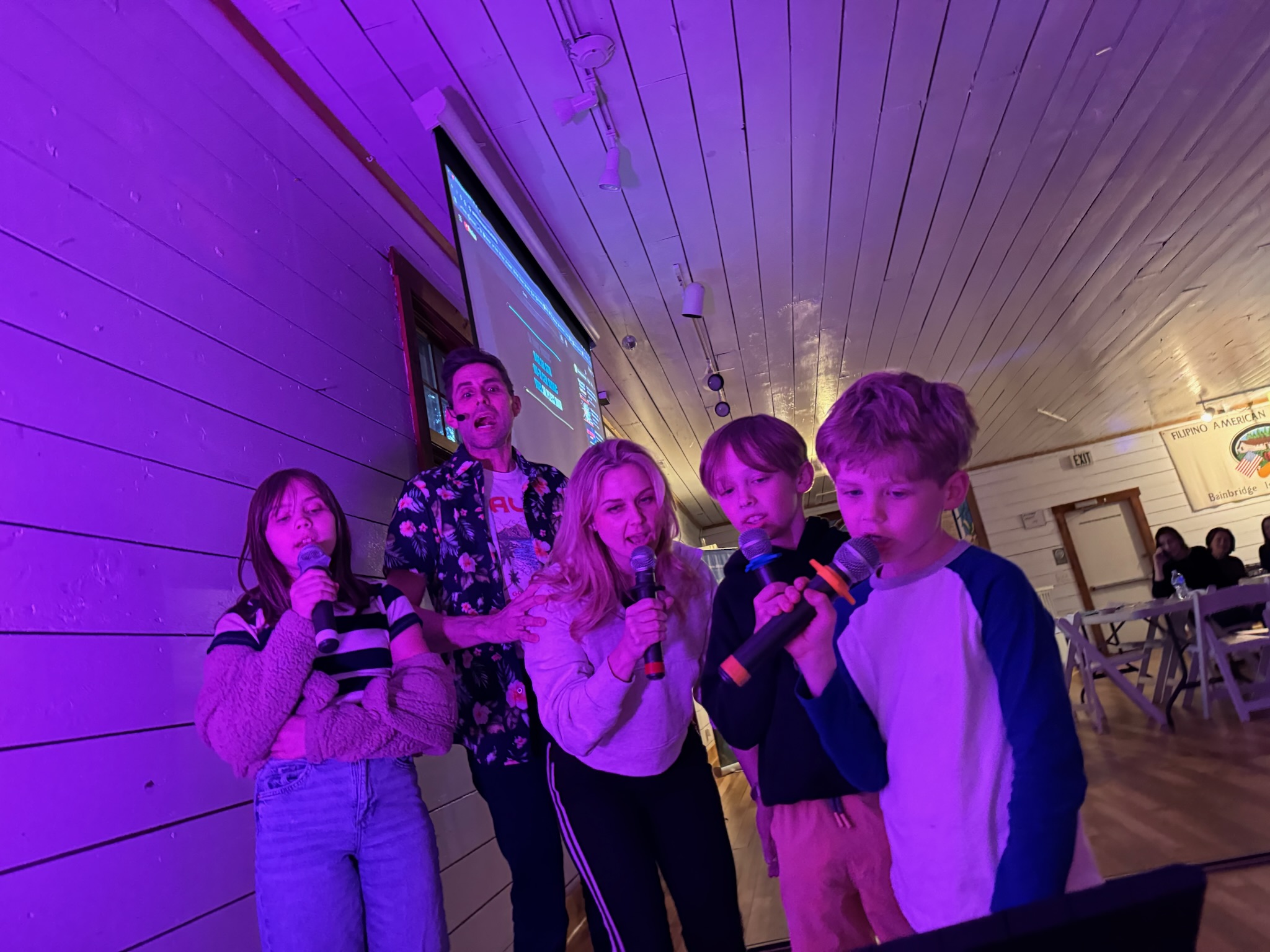 Community performance and audience participation.