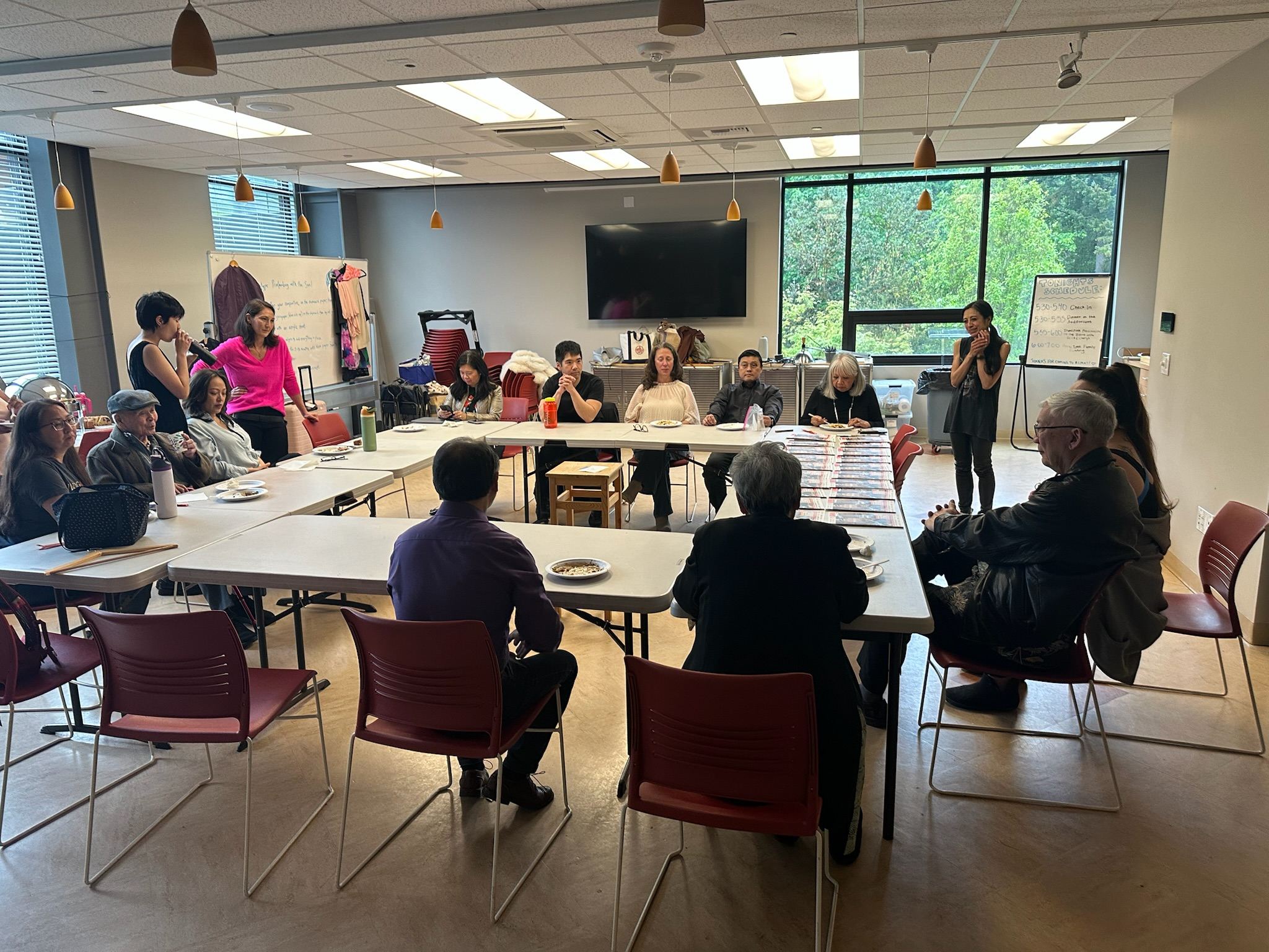 First-time volunteers helping welcome guests at the festival.