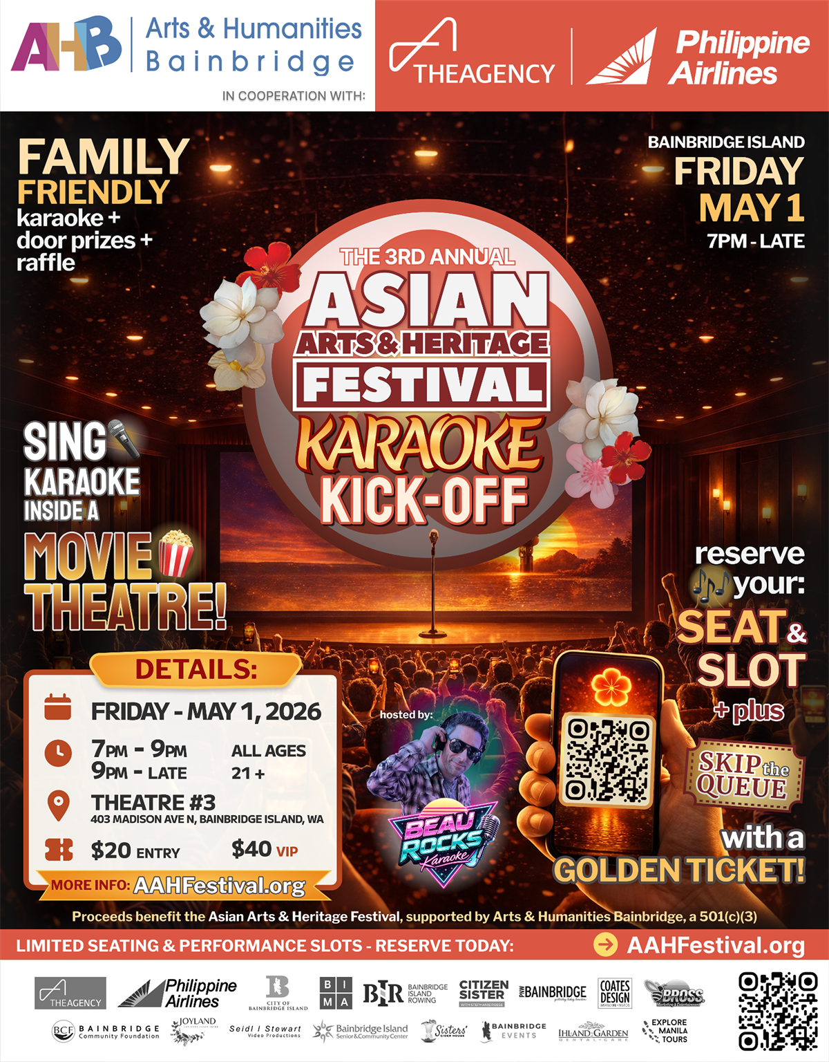 Festival flyer artwork used for volunteer street-team distribution.